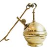 Antique French Brass Oil Lamp Light Hanging Hook Decor Display Prop Lighting Hallway Cloakroom Kitchen c1910's