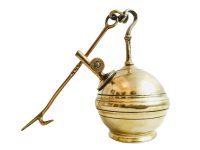 Antique French Brass Oil Lamp Light Hanging Hook Decor Display Prop Lighting Hallway Cloakroom Kitchen c1910’s Antique French Brass Oil Lamp Light Hanging Hook Decor Display Prop Lighting Hallway Cloakroom Kitchen c1910's