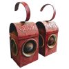 Vintage French Hanging Red Warning Caution Lamp Lantern Light Torch Road Works Railway Caution Housing Prop circa 1960-70's