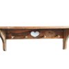 Vintage American Wood Wooden Brown Natural Wood Wall Fixing Peg Coat Hanger Kitchen Shelf Shelving Stand Heart c1980-1990's