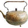 Vintage Indian Brass Decorative Large Heavy Wide Tea Pot Kettle Bottle Flask Display Theme c1970-80's