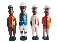 Vintage African Man Workman Tradesman Statue Figurine Male Carving Sculpture Wooden Primitive Tribal Art c1970-80's