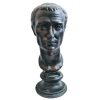 Vintage French Man Male Plaster Bust Head Ornament Figurine Display Gift Faded Weathered Damaged Black Stone c1920-30's