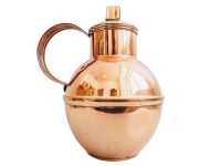 Vintage French Small Copper Coloured Coated Metal Rustic Water Milk Jug Pitcher Watering Can Vase Pot circa 1980-90's