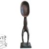 Vintage African Spoon Woman Wooden Standing Decor Carved Statue Carving Sculpture Wood Tribal Art Africa c1970-80's