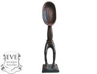 Vintage African Spoon Woman Wooden Standing Decor Carved Statue Carving Sculpture Wood Tribal Art Africa c1970-80's