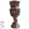 Vintage African Kuba Cup Chalice Of The Kings Wooden Catch-All Bust Figurine Statue Sculpture Carving Tribal Art c1970-80's