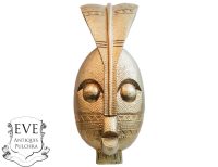 Vintage African Style Wooden Mask Gold Hanging Wall Hanging Decor Carved Statue Carving Sculpture Wood Tribal Art c1990-00’s Vintage African Style Wooden Mask Gold Hanging Wall Hanging Decor Carved Statue Carving Sculpture Wood Tribal Art c1990-00's