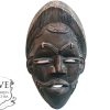 Vintage African Wooden Mask Hanging Wall Decor Intricately Carved Statue Carving Sculpture Wood Tribal Art c1970-80's