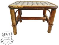 Vintage Asian Table Small Stand Bamboo Plant Pot Display Plinth Flower Temple Offering Canework Cane circa 1960-70’s Vintage Asian Table Small Stand Bamboo Plant Pot Display Plinth Flower Temple Offering Canework Cane circa 1960-70's