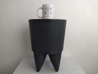 Alternative view of Vintage French Stool Starck Rest Chair Seat Rest Plinth Stand Display Plastic Tabouret Grey Black Designer Storage c1990's