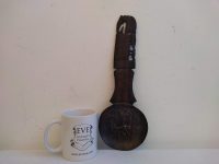 Alternative view of Vintage African Carved Wood Wooden Large Decorative Spoon Carved Rhino Decor Cutlery Wall Kitchen Decor Display c1960-70's