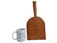 Alternative view of Vintage French Wood Wooden Bread Board Cheese Chopping Cutting trivet stand wash board circa 1950-60's / EVE Europe