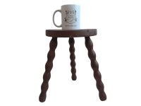 Alternative view of Vintage French Wooden Brown Natural Wood Small Stand Stool Chair Display Rest Plinth Seating Seat Prop Plant c1970-1980's