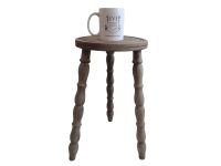 Alternative view of Vintage French Wooden Brown Natural Wood Small Stand Stool Chair Display Rest Plinth Seating Seat Prop Plant c1960-1970's