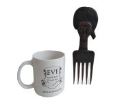 Alternative view of Vintage African Comb Afro Pick Head Wood Hair Sculpture Carving Tribal Art Decor Slide Head Jewellery Accessories c1990-00's