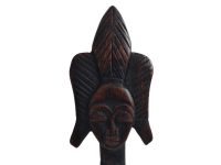 Alternative view of Vintage African Comb Afro Pick Head Wood Hair Sculpture Carving Tribal Art Decor Slide Head Jewellery Accessories c1990-00's