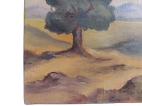 Alternative view of Vintage French Countryside Painting Acrylic Skyline Trees Tree Woodland Field Scenic Path On Canvas Lyon Area circa 1990's
