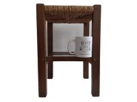 Alternative view of Vintage French Wood Wooden Woven Strung Footstool Foot Stool Rest Footrest Display Stand Plinth Plant Display circa 1970-80's