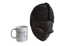 Alternative view of Vintage African Wooden Bust Mask Wall Decor Ornately Carved Statue Carving Sculpture Wood Traditional Tribal Art c1980-90's