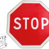 Vintage French Stop Sign Extra Large Motorway Marked Bruised Red White Circular Metal Roadsign Road Automobilia c1990's