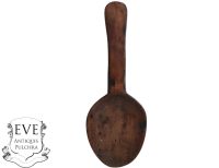 Vintage French Primitive Hand Carved Wood Wooden Large Decorative Spoon Pair Cutlery Wall Kitchen Decor Display c1950-60's