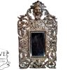 Antique French Bronze Metal Gold Mirror Gift Glass Wall Mirror Decorative Florentine Victorian Baroque Style circa 1910-20's