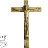 Vintage French Crucifix Plaster Christ With Patina Wear Catholic Church Chapel Cross Religious Symbol Jesus c1960-70's