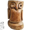 Vintage French Wooden Owl Desk Bedside Lounge Office Standing Electric Lamp Light Log Display Prop circa 1970's