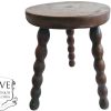 Vintage French Wooden Brown Natural Wood Small Stand Stool Chair Display Rest Plinth Seating Seat Prop Plant c1970-1980's