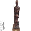 Vintage German Art Sculpture Rwandan Genocide African Famine Memorium Wooden Wood Artwork Carved Statue Carving c1990's