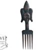 Vintage African Comb Afro Pick Head Wood Hair Sculpture Carving Tribal Art Decor Slide Head Jewellery Accessories c1990-00's
