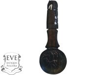 Vintage African Carved Wood Wooden Large Decorative Spoon Carved Rhino Decor Cutlery Wall Kitchen Decor Display c1960-70's