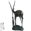 Vintage African Antelope Animal Deer Sculpture Carving Tribal Africa Art Decor Ebony Wood Display Fawn c1980-90's