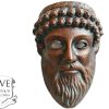 Vintage French Decorative Plaster Bust Mask Wall Decor Reproduction Ancient Greek Greece Statue Sculpture c1980-90's