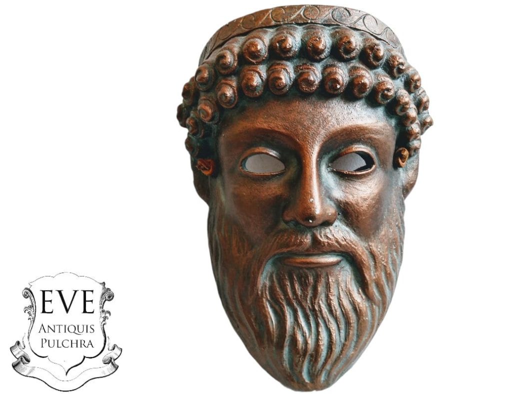 Vintage French Decorative Plaster Bust Mask Wall Decor Reproduction Ancient Greek Greece Statue Sculpture c1980-90's