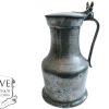 Antique French Heavy Pewter Beer Ale Cider Traditional Bar Serving Jug Pitcher Display Traditional France Decor Serving c1880's