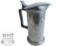 Antique French Heavy Pewter Demi Liter Beer Ale Cider Traditional Bar Serving Jug Pitcher Display Traditional France c1806