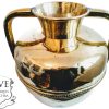 Antique French Large Brass Pot Bruised Container Vase Flask Storage Planter Tarnish Patina Decorative Display circa 1910's