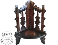 Vintage French Small Corner Shelf Plinth Stand Dark Wooden Wood Support Display Decor Finishing Presentation circa 1940-50’s Vintage French Small Corner Shelf Plinth Stand Dark Wooden Wood Support Display Decor Finishing Presentation circa 1940-50's