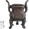 Antique Chinese Ming Style Bronze Incense Burner Storage Display Pot Container Holder Display Ornament Curiosity c1910's