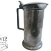 Antique French Heavy Pewter Beer Ale Cider Traditional Bar Serving Jug Pitcher Display Traditional France Decor Serving c1856
