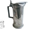 Antique French Heavy Pewter Liter Beer Ale Cider Traditional Bar Serving Jug Pitcher Display Traditional France Decor c1810's