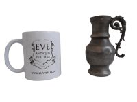 Alternative view of Antique French Small Pewter Serving Jug Pitcher Display Traditional France Cream Milk Dressings Ornament Display c1900's