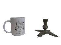 Alternative view of Vintage English Small Metal Thistle Styled Candlestick Holder Display Traditional British Ornament Display Candle c1940-50's