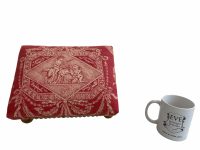 Alternative view of Vintage French Stool Cushioned Small Tiny Wooden Wood Side Stand Foot Rest Design c1970's