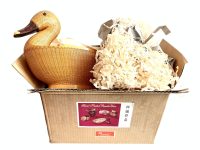 Alternative view of Vintage Chinese Duck With Lid Wicker Basket Shanghai Collection Small Traditional Craftsman Made Wickerwork Woven c1970's