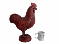 Alternative view of Vintage Chinese Chicken Rooster With Lid Wicker Basket Shanghai Collection Traditional Craftsman Wickerwork Woven c1970's