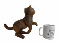 Alternative view of Vintage Chinese Kitten Cat With Head Lid Wicker Basket Shanghai Collection Traditional Craftsman Wickerwork Woven c1970's