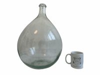 Alternative view of Vintage French Extra Large Clear Glass Demijohn 15 Litre Bottle Vase Storage Ornament Decor Design Coin Collecting c1970's